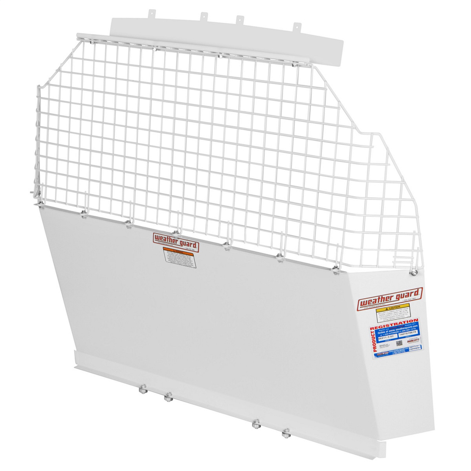 Weather Guard 96111-3-02 Compact Bulkhead Mesh, 11" Deep x 48.5" High x 55.75" Wide, White Steel Van Storage thumbnail 0