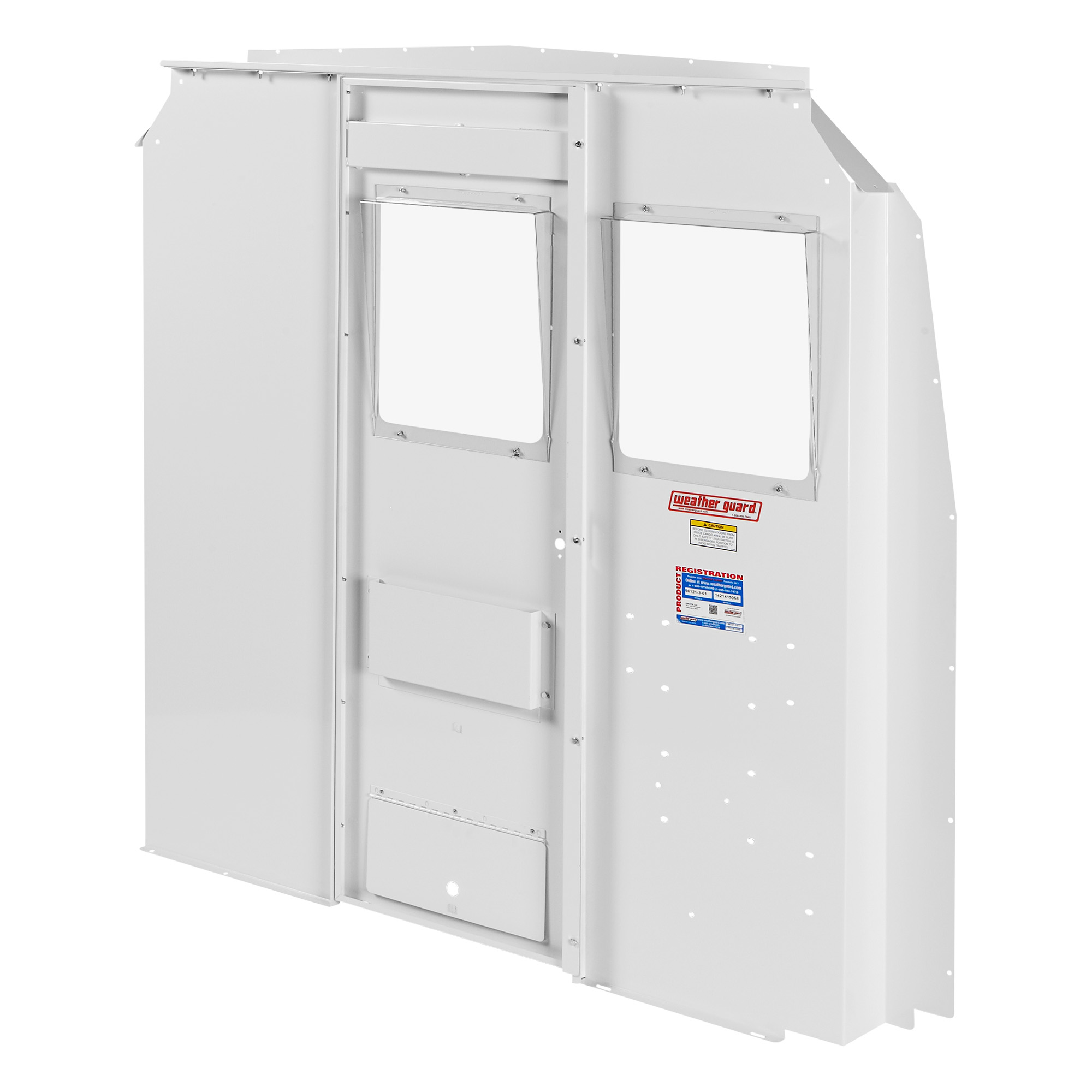 Weather Guard 96121-3-01 High Bulkhead Window, Mid/High-Roof, 66.25"H x 69.25"W x 6"D, White Steel Van Storage thumbnail 1