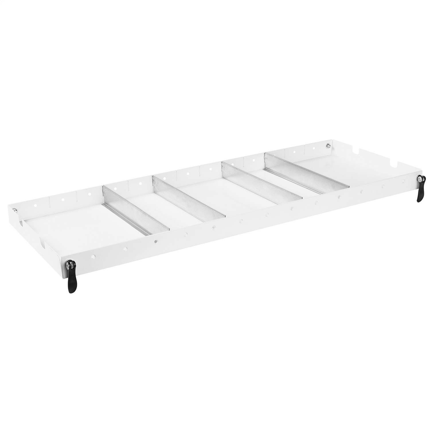 WEATHER GUARD 42" x 16" x 2" Steel Accessory Shelf 9164-3-01, White Powder Coat Van Storage with Dividers thumbnail 0