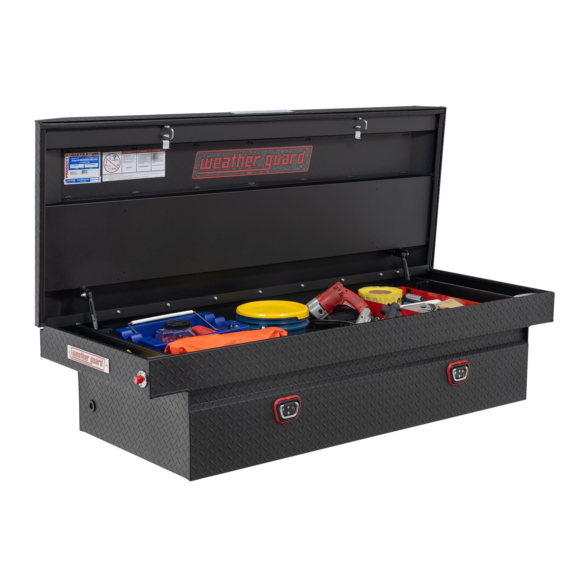 Weather Guard 617 Steel Accessory Divider Tray, 26.5" x 14" x 3", Red Powder Coat, Van Storage System thumbnail 0