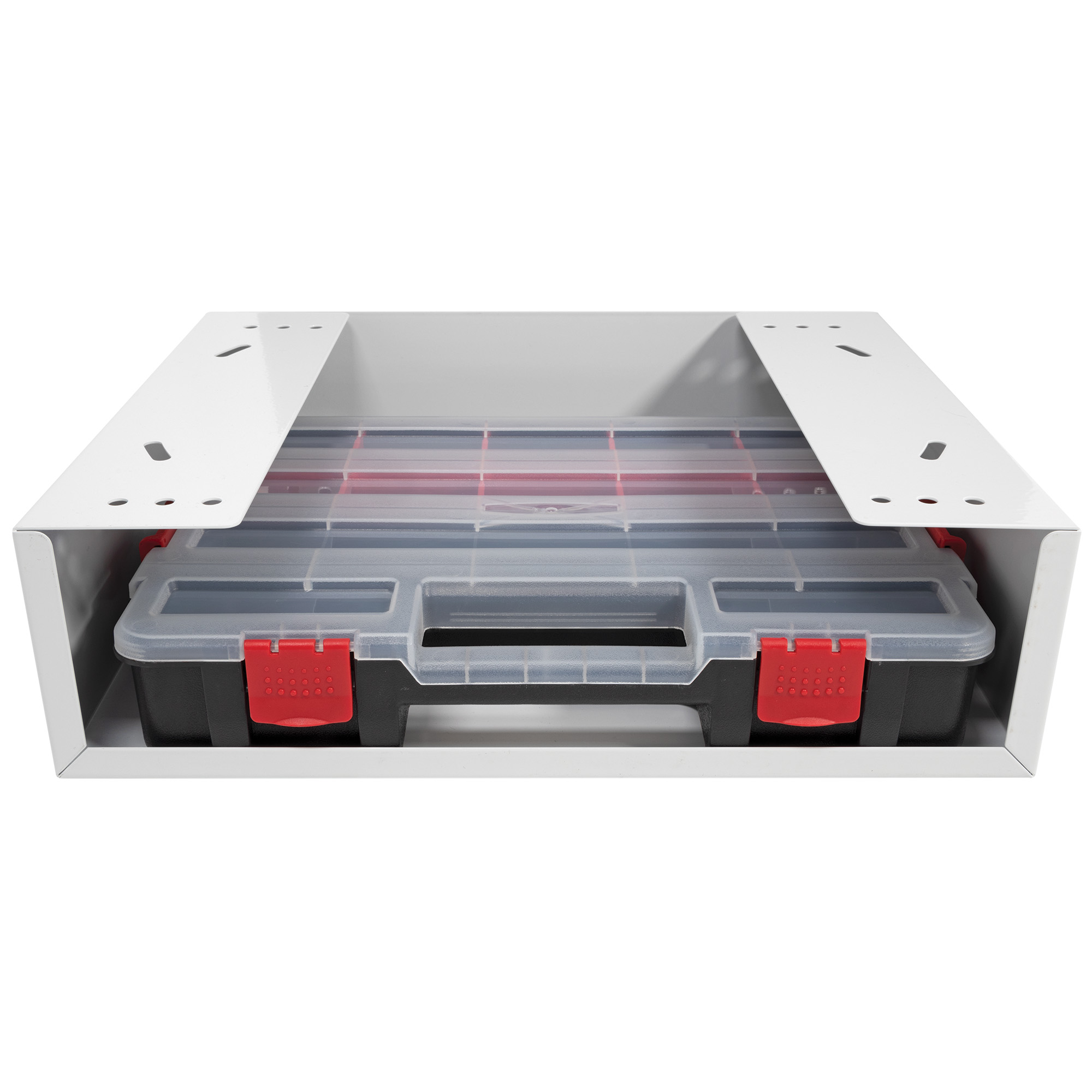 WEATHER GUARD 9963-3-01 Under-Shelf End Panel Bracket with Small Parts Organizer Case, Van Storage System Cabinet thumbnail 1