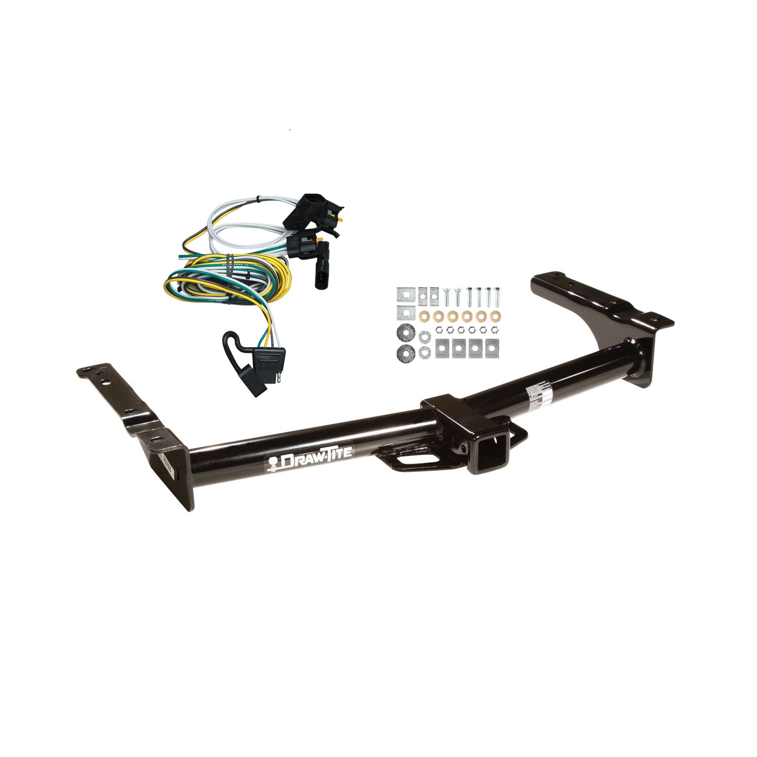 1995-2002 Ford E-250 Econoline Draw-tite Class 4 Trailer Hitch, 2 Inch Square Receiver Bundle w/ Plug-n-Play T-One Wiring Harness 75703 thumbnail 0