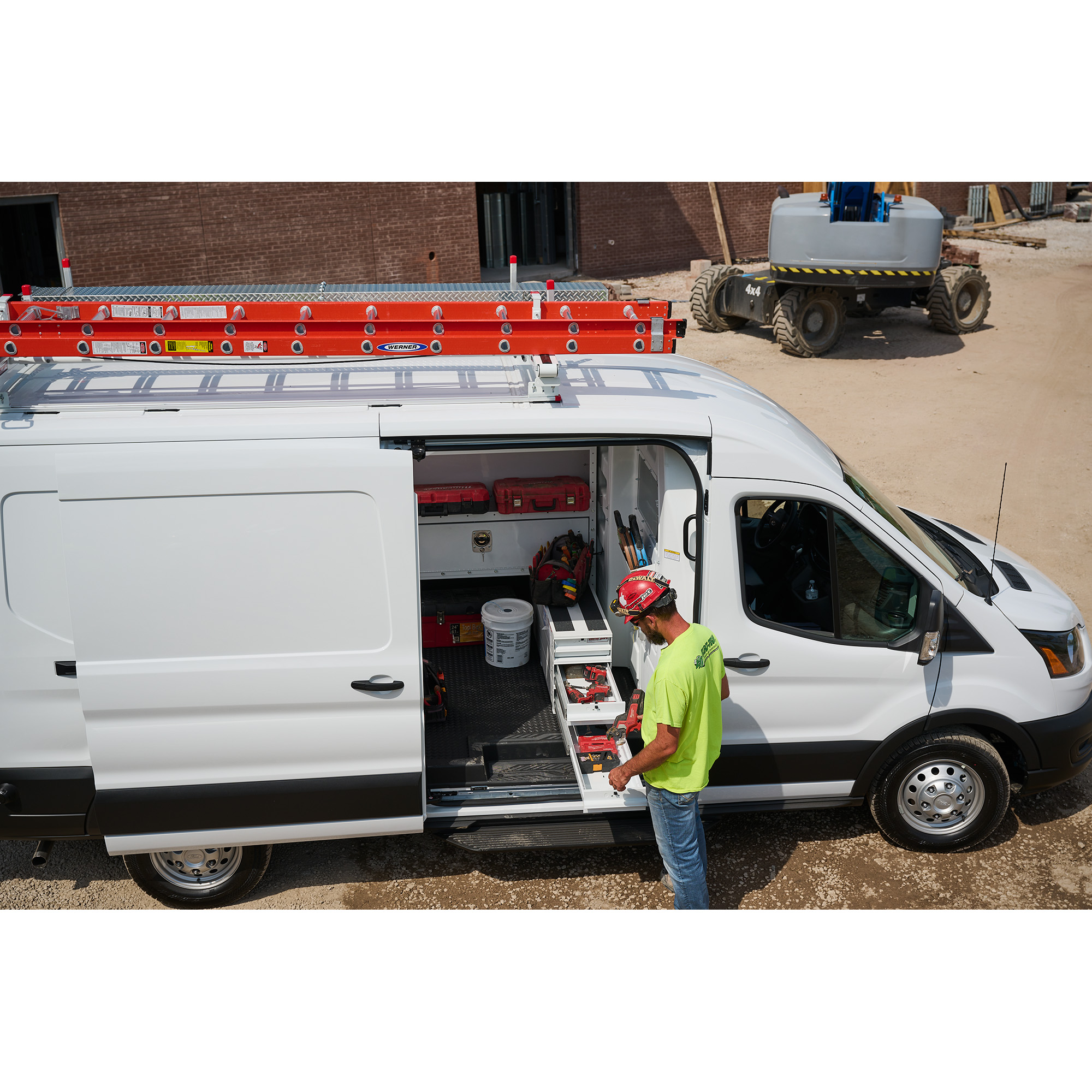 WEATHER GUARD 327-3 Aluminum Drawer Unit, 49" x 12.25" x 17.75", 75 lbs Capacity, White Van Storage System thumbnail 0