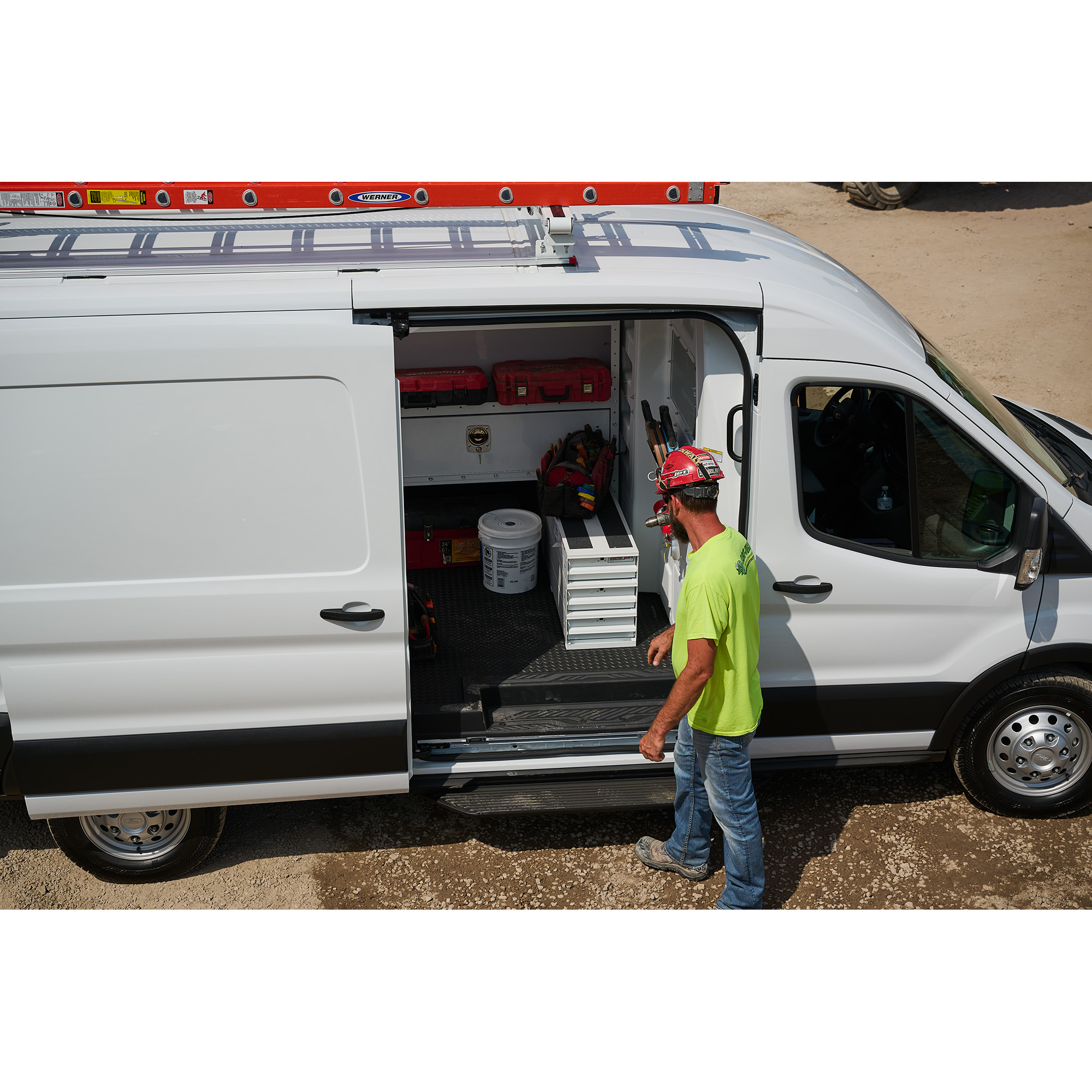 WEATHER GUARD 327-3 Aluminum Drawer Unit, 49" x 12.25" x 17.75", 75 lbs Capacity, White Van Storage System thumbnail 1