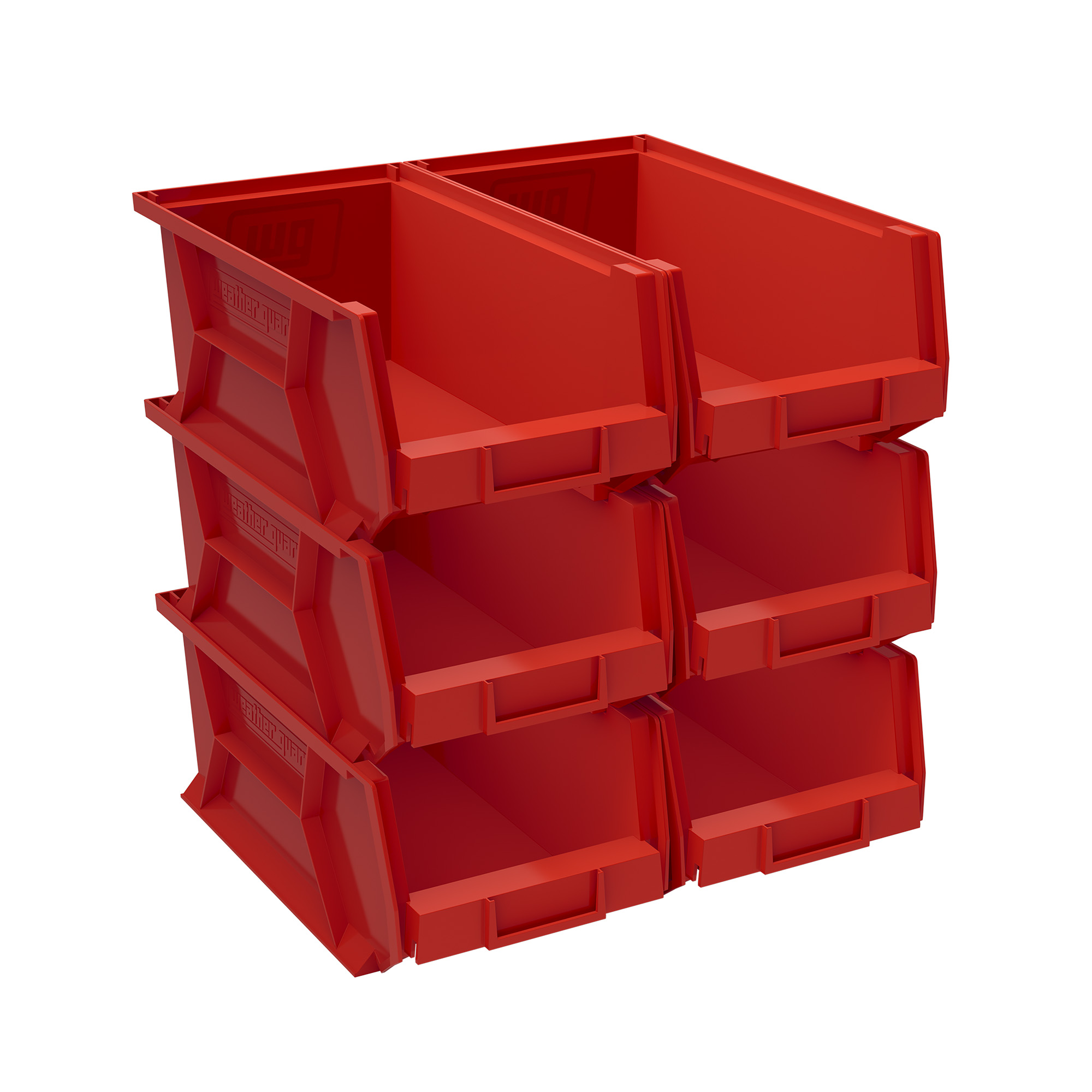 Weather Guard 9856-7-02 Red Plastic Bin Set, 6.0 x 8.198 x 13.213, Van Storage System, 3-Bin Organizer thumbnail 3