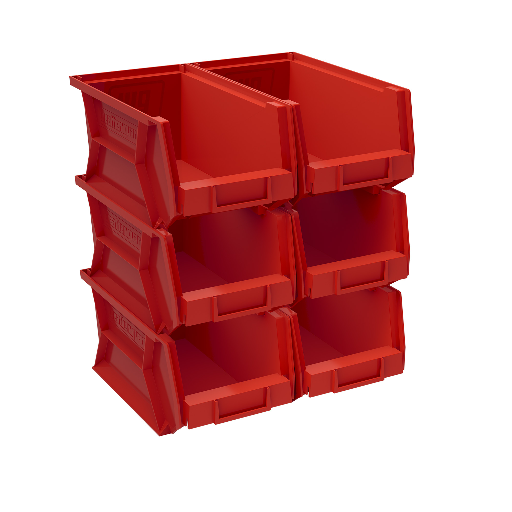 Weather Guard 9855-7-02 Van Storage Bin Set, 6.0 x 7.098 x 13.213, Red Plastic Bins for Van Shelving (3-Pack) thumbnail 3