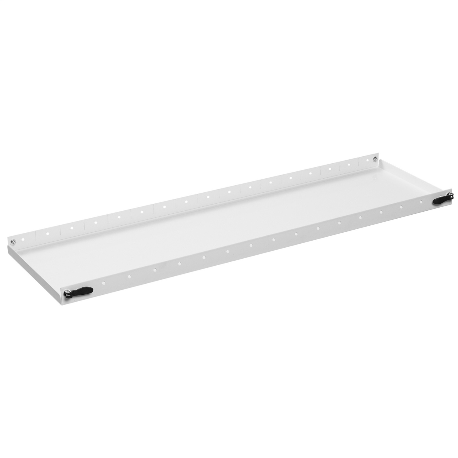 Weather Guard 52" x 16" x 2" Steel Van Accessory Shelf 9165-3-01, White Powder Coat with Adjustable Dividers thumbnail 0