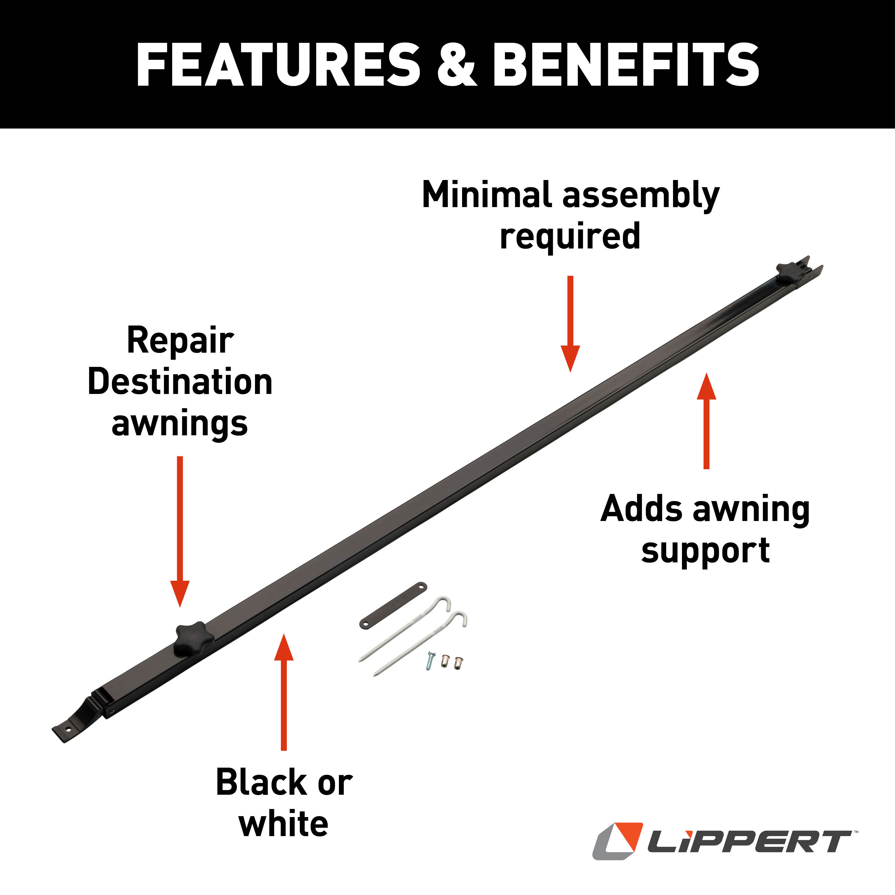 Solera Universal Awning Ground Support - Black #362247 thumbnail 1