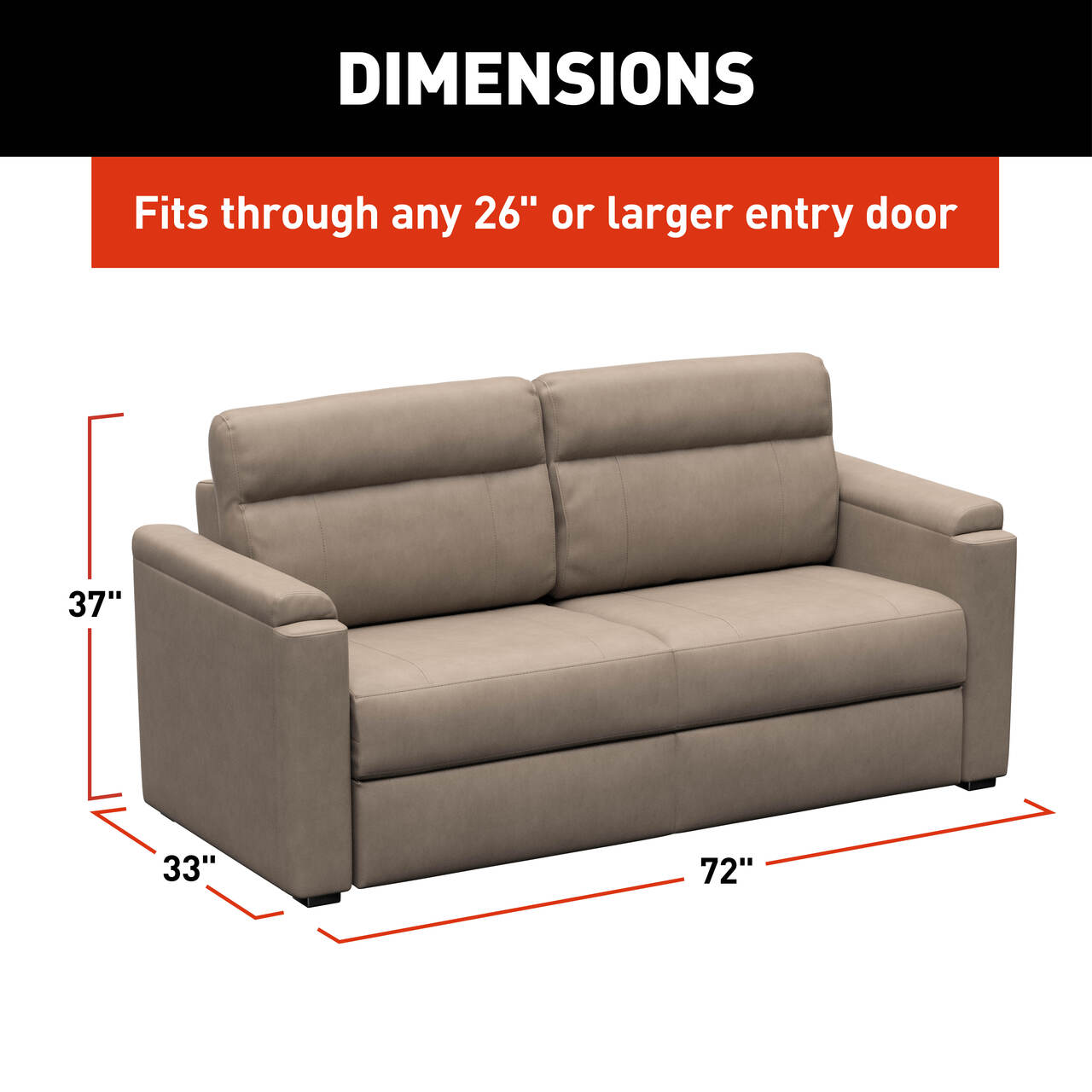 Thomas Payne Signature Thomas Payne® Signature Heritage Series RV Clickback Sleeper Sofa - 72" Driftwood #2024044230 thumbnail 5