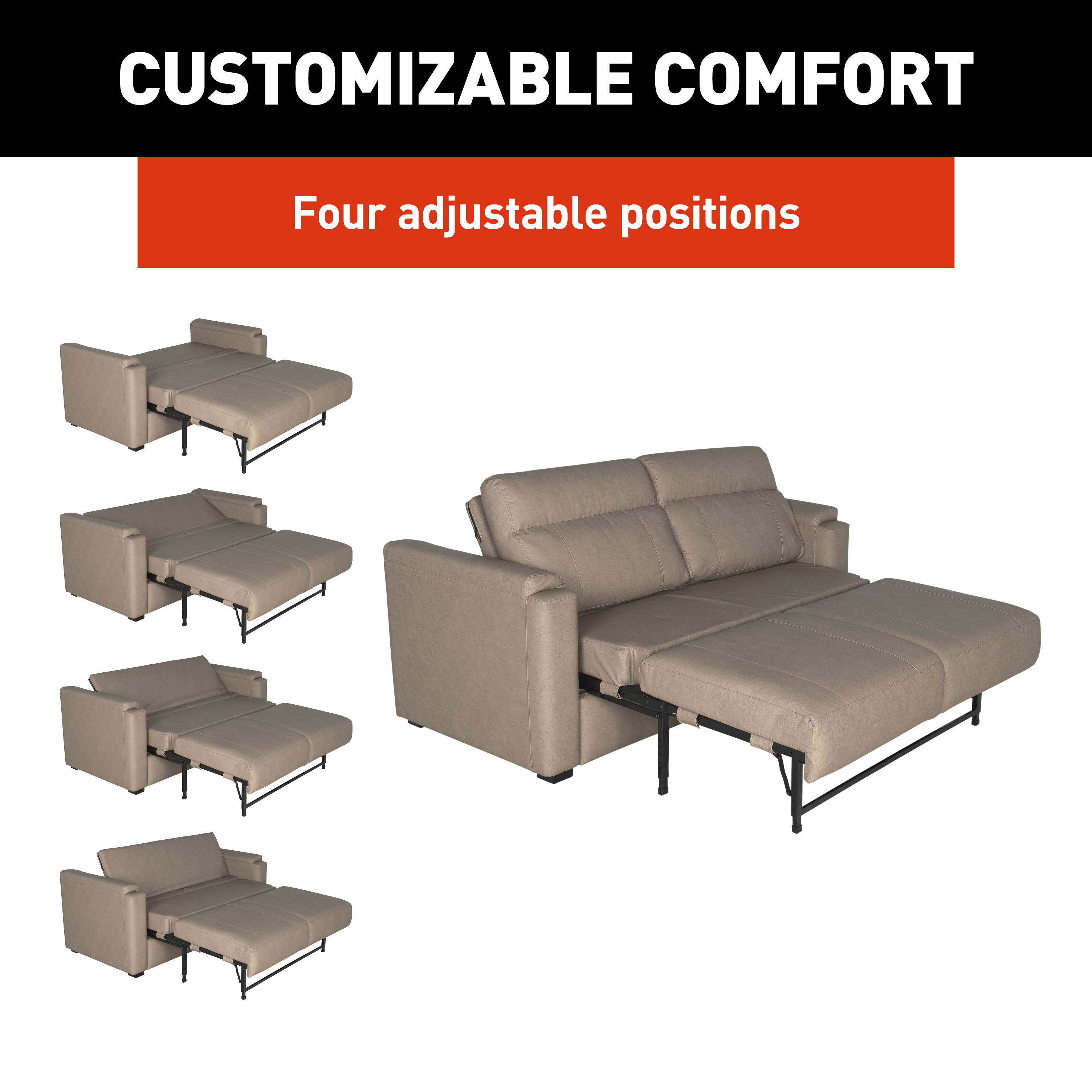 Thomas Payne Signature Thomas Payne® Signature Heritage Series RV Clickback Sleeper Sofa - 62" Driftwood #2024044222 thumbnail 6