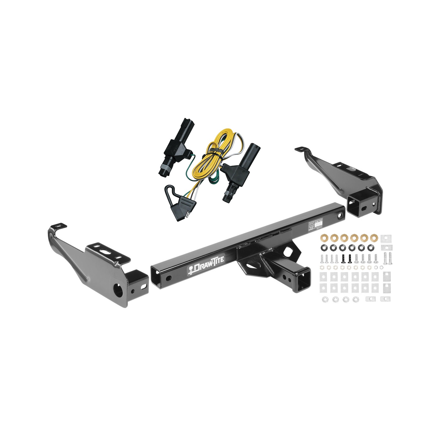 1986-1993 Dodge W350 Draw-tite Class 4 Multi-Fit Trailer Hitch, 2 Inch Square Receiver Bundle w/ Plug-n-Play T-One Wiring Harness thumbnail 0