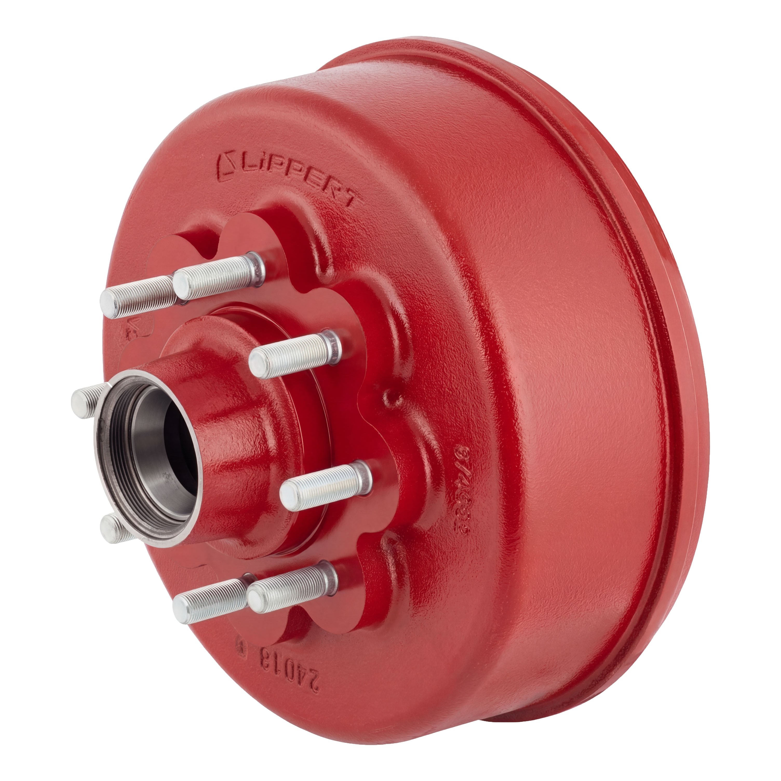 CURT 2025077681 Lippert ABS 12-1/4" Red Brake Hub Kit, 8,000-lb Axles, 8 on 6-1/2" Bolt Pattern, 5/8" Stud thumbnail 6