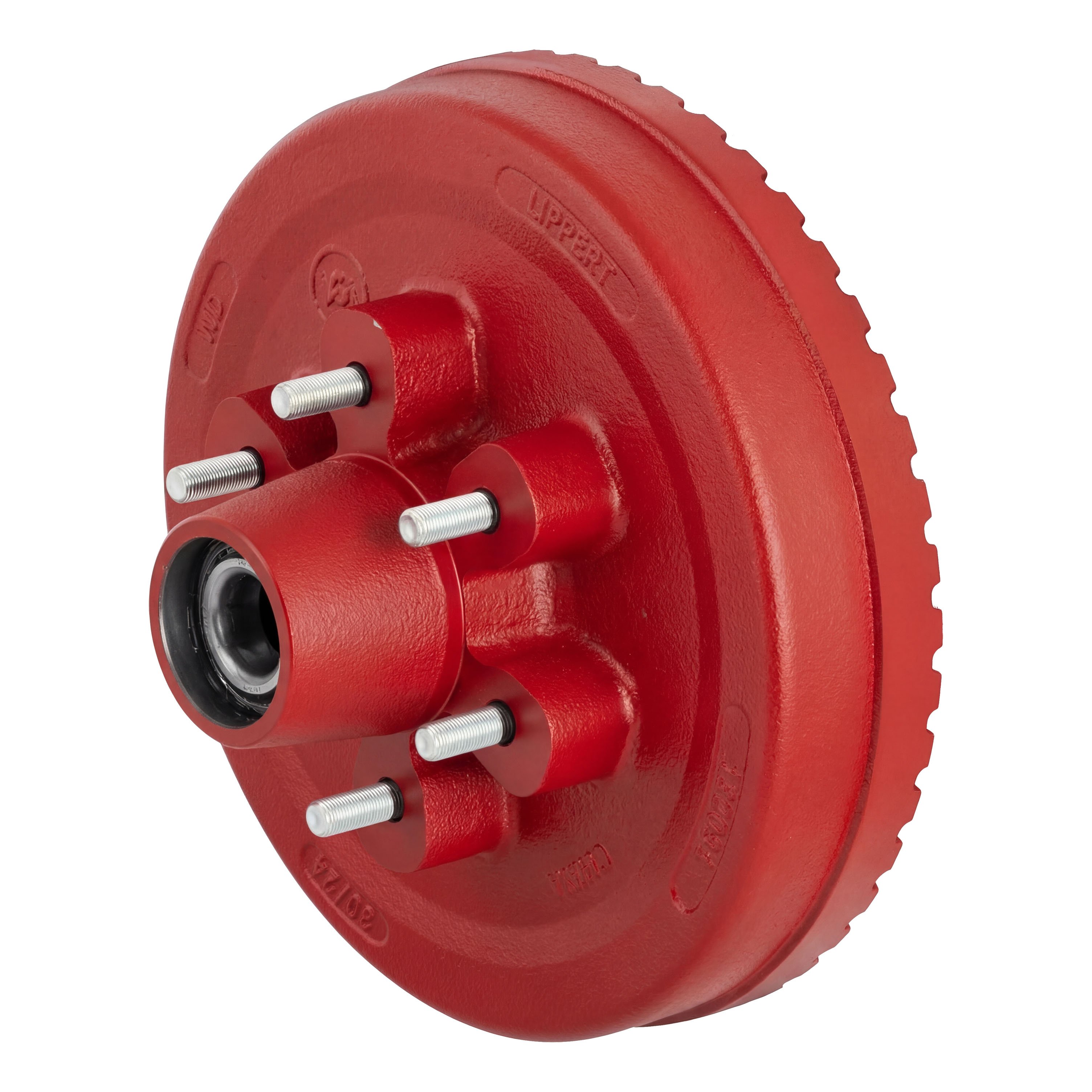 Lippert 2025077664 ABS 12" Red Brake Hub Kit, 6,000-lb Axle, 6 on 5-1/2" Bolt Pattern, 1/2" Stud, Pre-Greased Bearings thumbnail 6