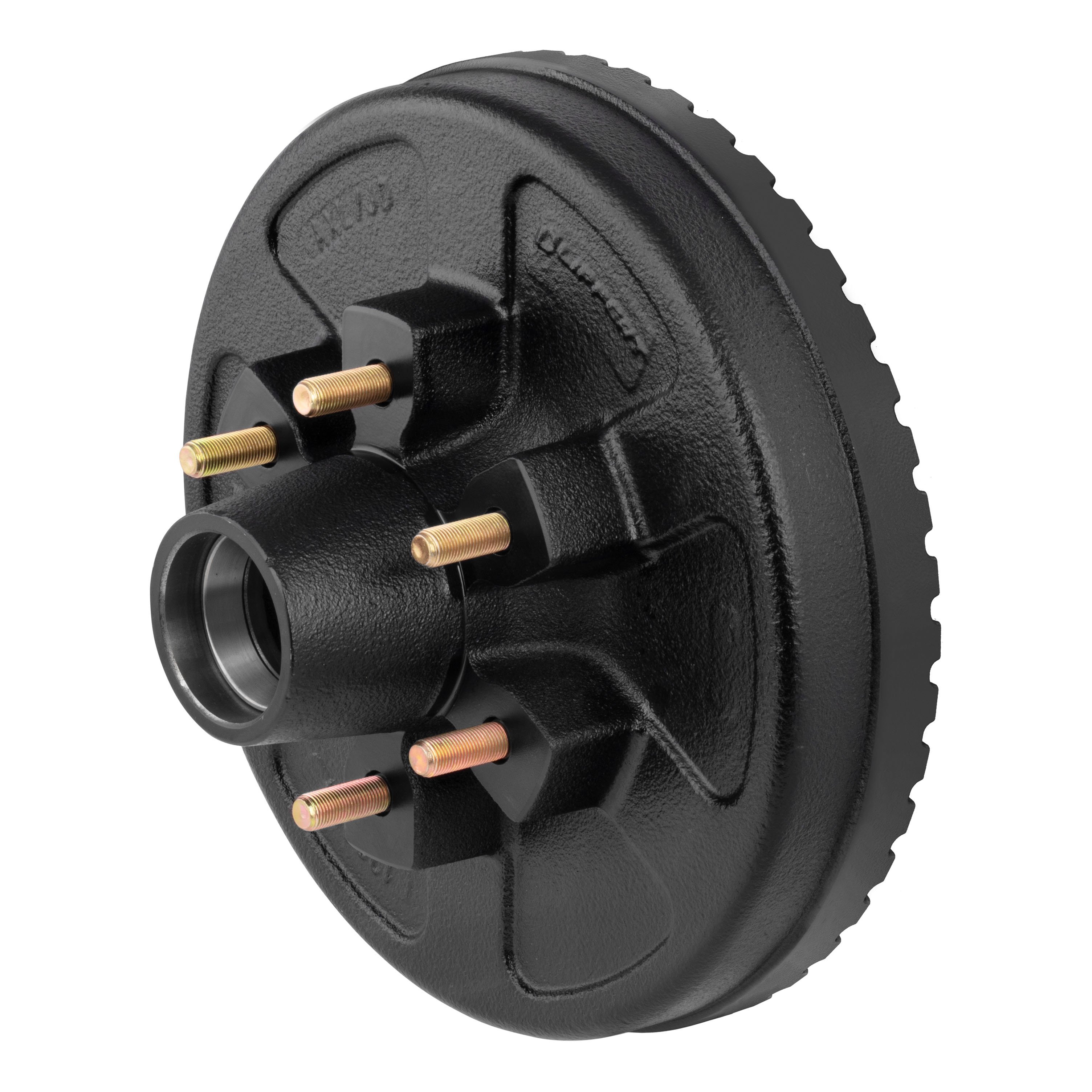 Lippert 2025077659 ABS 12" Black Brake Hub, 6,000-lb Axles, 6 on 5-1/2" Bolt Pattern, 1/2" Studs thumbnail 1