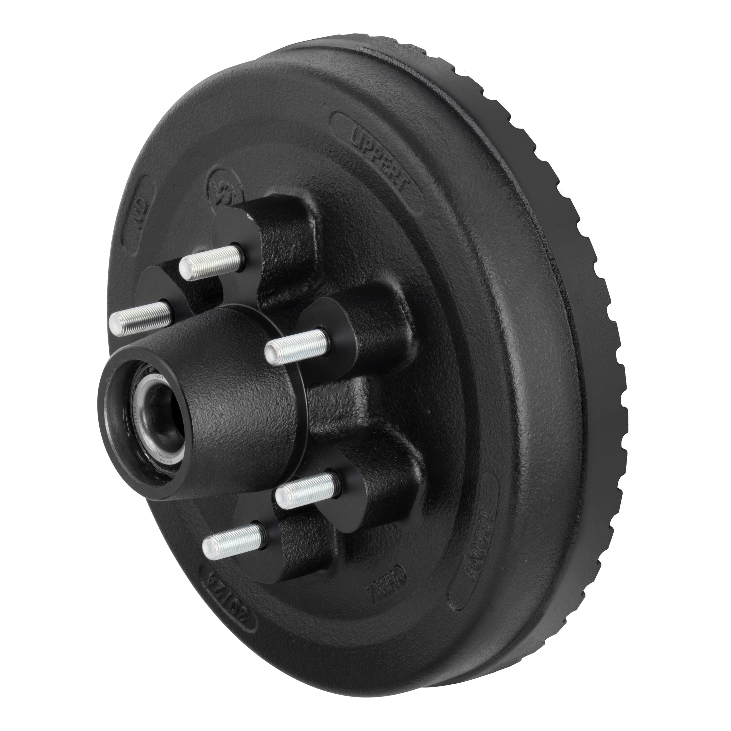 Lippert 2025077660 ABS 12" Black Brake Hub Kit, 6,000-lb Axles, 6 on 5-1/2" Bolt Pattern, 1/2" Studs, Pre-Greased Bearings thumbnail 6