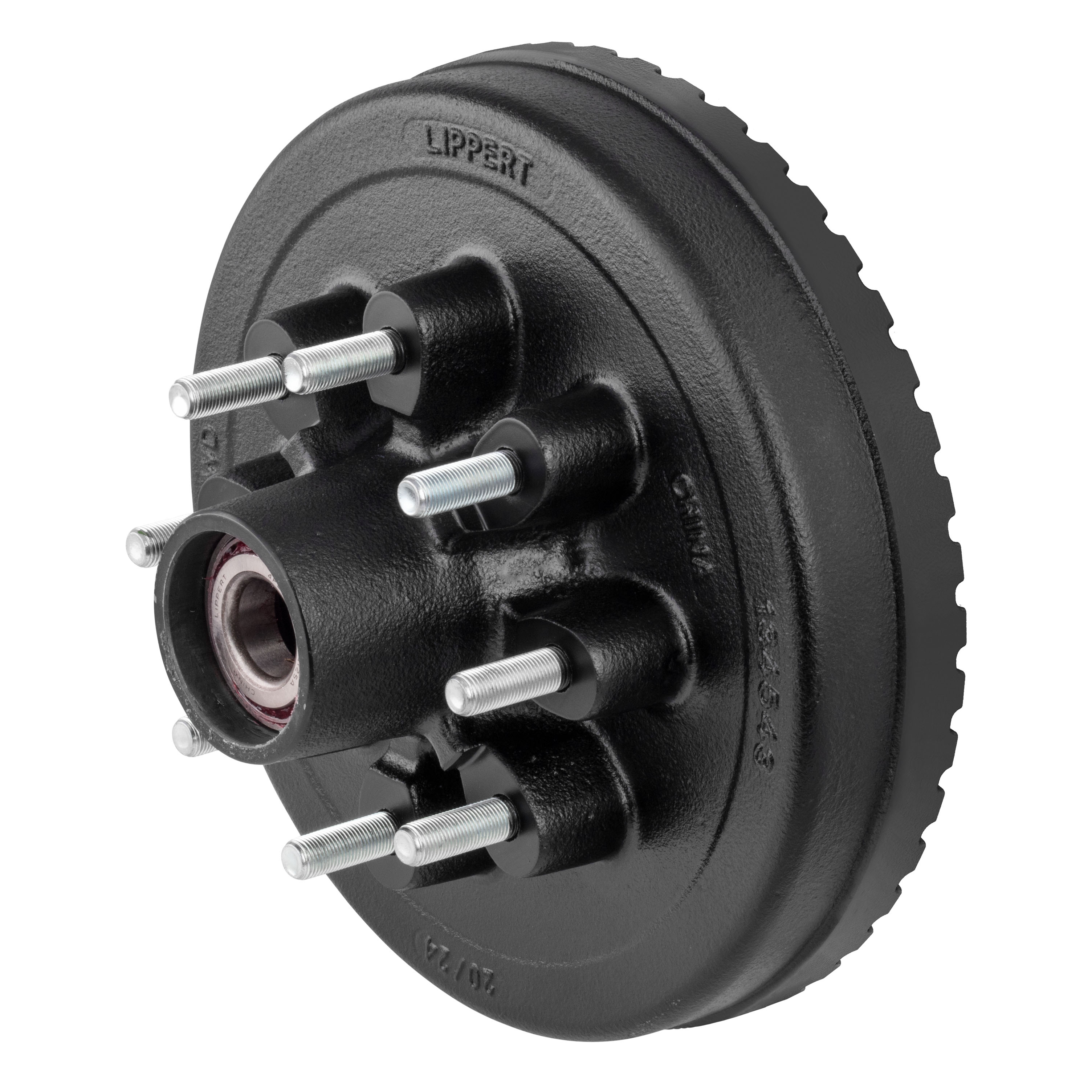 Lippert 2025077670 ABS 12" Black Brake Hub Kit, 7,000-lb Axles, 8 on 6-1/2" Bolt Pattern, 9/16" Studs, Pre-Greased Bearings thumbnail 6