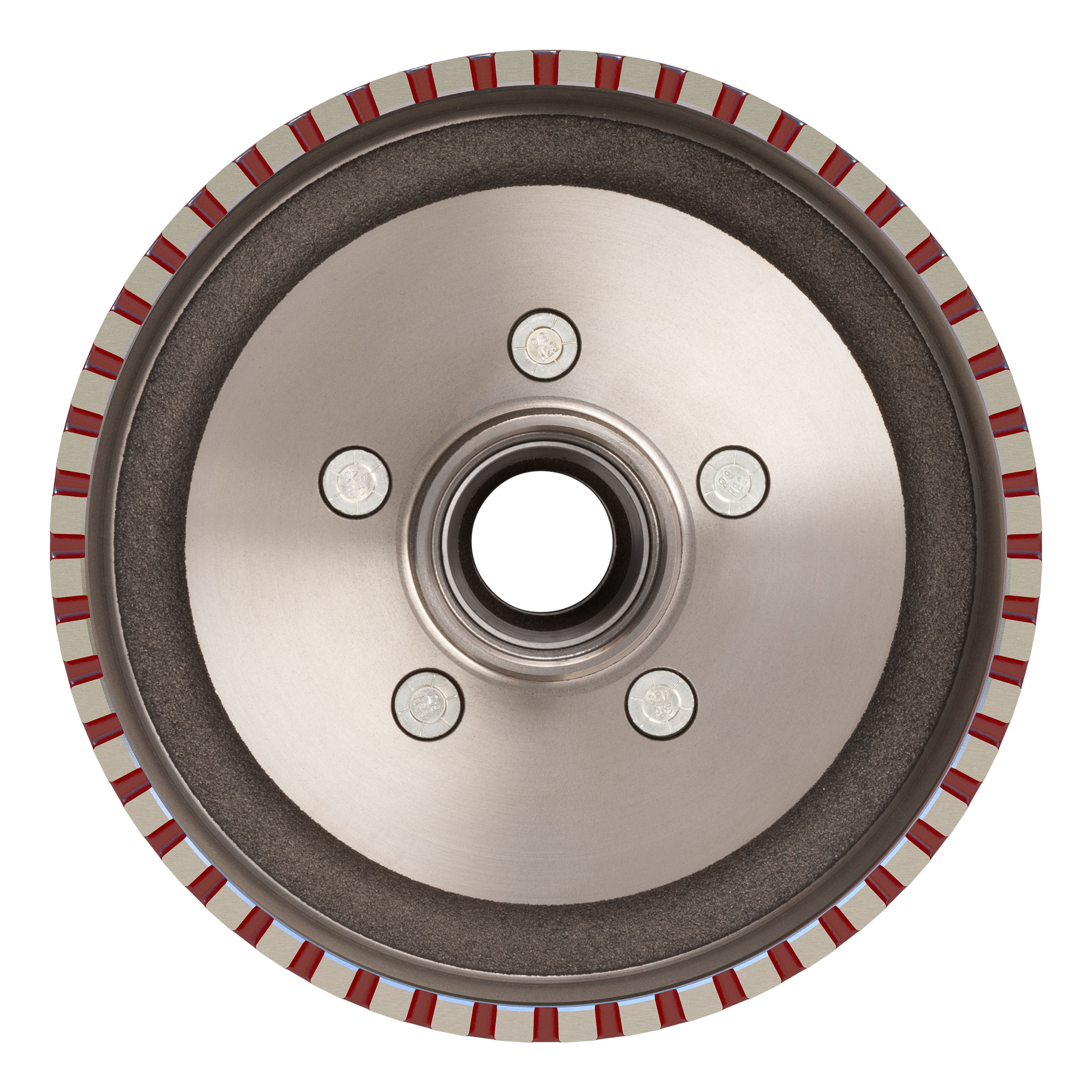 Lippert 2025077653 ABS 10" Red Brake Hub, 3,500-lb. Axle, 5 on 4-1/2" Bolt Pattern, 1/2" Stud, Races & Wheel Studs Included thumbnail 3