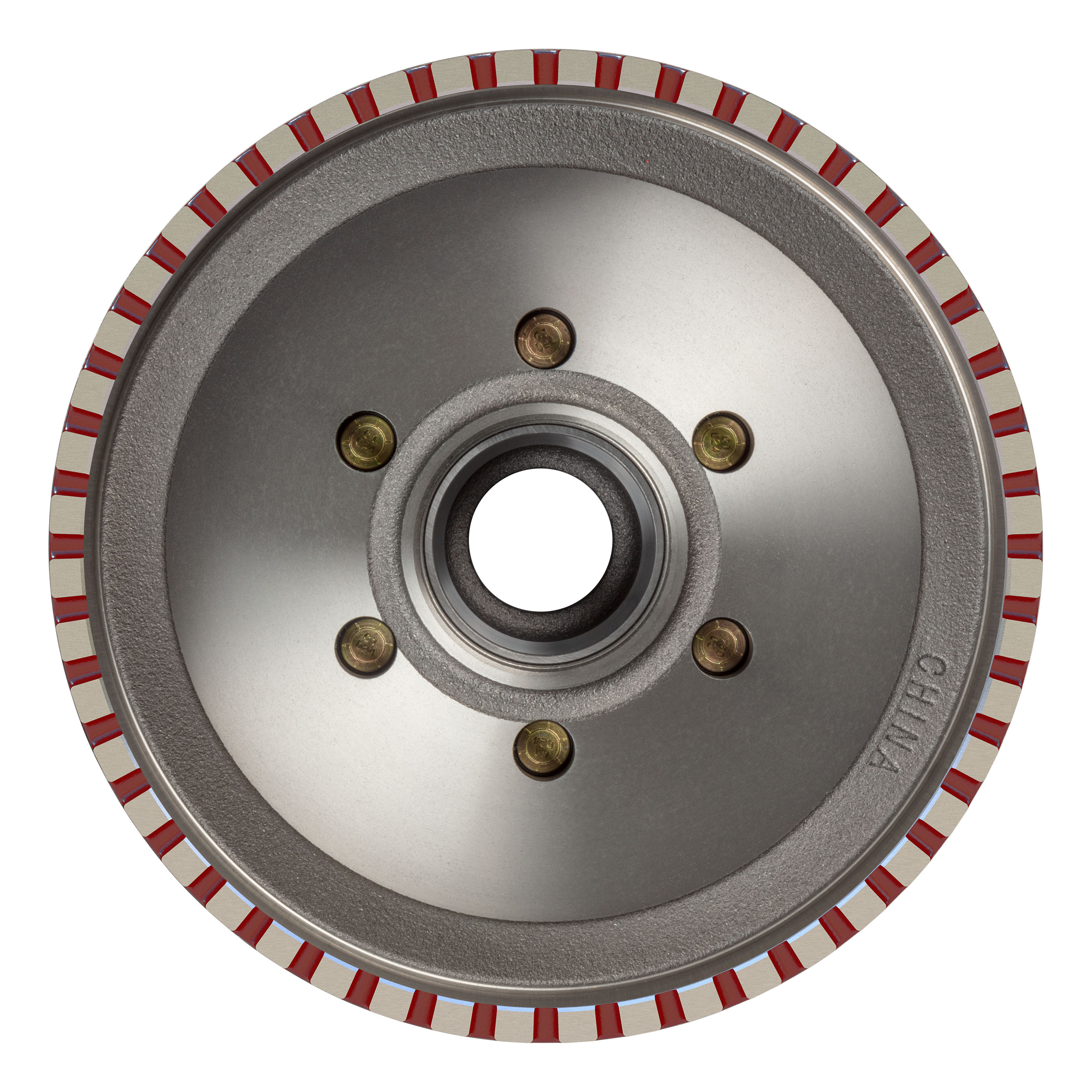 Lippert 2025077663 ABS 12" Red Brake Hub, 6,000-lb. Axles, 6 on 5-1/2" Bolt Pattern, 1/2" Studs, Races & Wheel Studs Included thumbnail 3