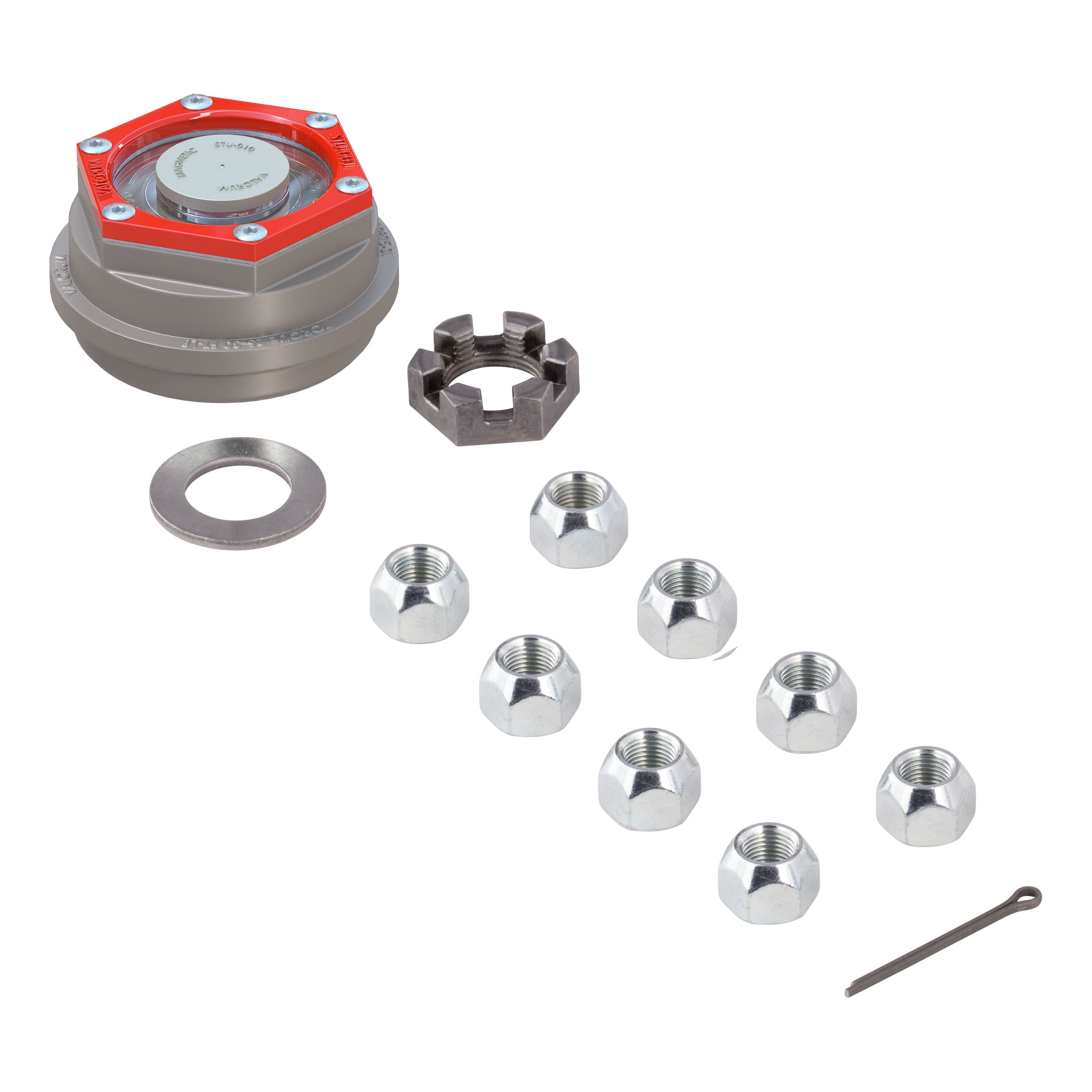Lippert 8,000-lb. ABS 12-1/4" Red Brake Hub Kit, 8 on 6-1/2" Bolt Pattern, 9/16" Stud, 16-17.5" Wheel - 2025077679 thumbnail 7