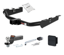 01 - 10 Chevrolet Silverado 2500 HD 8' bed, excluding factory receiver, Tommy Gate lift or cab & chassis 2in. CURT Trailer Hitch + Ball Mount + Cover + Lock Kit HWA491
