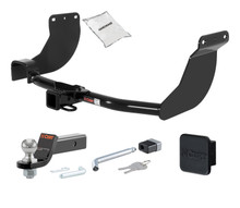 10 - 13 Ford Transit Connect Excluding electric models 2in. CURT Trailer Hitch + Ball Mount + Cover + Lock Kit HWA999