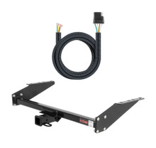 1995 - 2005 GMC Safari 16" spare requires relocation Curt 2", Class 3 Trailer Tow Hitch + 4-flat Wiring Kit 13035