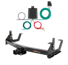 2015 - 2019 Chevrolet Silverado 2500 HD 6' bed, excluding factory receiver, Tommy Gate lift or cab & chassis Curt 2", Class 4 Trailer Tow Hitch + 4-flat Wiring Kit 14009