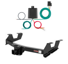 2011 - 2014 Chevrolet Silverado 2500 HD 6' bed, excluding factory receiver, Tommy Gate lift or cab & chassis Curt 2", Class 4 Trailer Tow Hitch + 4-flat Wiring Kit 14062