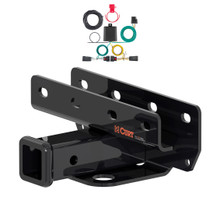 2018 - 2026 Jeep Wrangler JL, excluding diesel Curt 2", Class 3 Trailer Tow Hitch + 4-flat Wiring Kit 13392