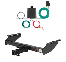 1968 - 2001 Dodge Ram 1500 Excluding roll pan bumper Curt 2", Class 4 Trailer Tow Hitch + 4-flat Wiring Kit 14001