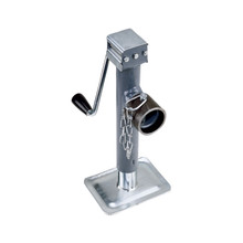 Bulldog Round Trailer Jack, Side Mount, 7,000 lbs. Lift Capacity, Side Wind, Weld-On, 10 in. Travel