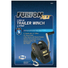 Fulton XLT Marine Trailer Winch, Single-Speed, 1,500 lbs. Capacity, 20 ft. Strap, 8 in. Handle
