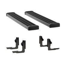 LUVERNE Grip Step 7" x 60" Black Aluminum Running Boards, XD Brackets, Select Ford Reg 415060-401730