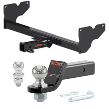 2018-2024 Volkswagen Tiguan All CURT Class 3 Trailer Hitch, 2" Receiver + 2" Ball + 1-7/8" Ball Kit