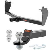 2014-2019 Jeep Cherokee All CURT Class 3 Trailer Hitch, 2" Receiver + 2" Ball + 1-7/8" Ball Kit
