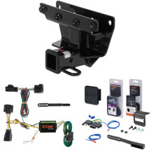 06 - 10 Jeep Commander Excluding Rocky Mountain Edition Curt 2" Class 3 Trailer Tow Hitch + 5-Flat Wiring Kit Tow Boat/Utility Trailer with Surge Brakes 13414-1