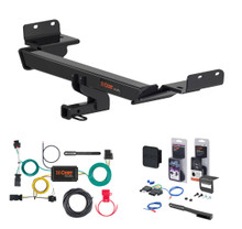 2018 - 2021 Jeep Compass Curt 1-1/4" Class 2 Trailer Tow Hitch + 5-Flat Wiring Kit Tow Boat/Utility Trailer with Surge Brakes 12174