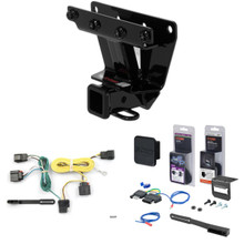 07 - 10 Jeep Grand Cherokee Excluding SRT8 Curt 2" Class 3 Trailer Tow Hitch + 5-Flat Wiring Kit Tow Boat/Utility Trailer with Surge Brakes 13251
