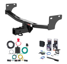 2017 Jeep Compass Curt 2" Class 3 Trailer Tow Hitch + 5-Flat Wiring Kit Tow Boat/Utility Trailer with Surge Brakes 13081