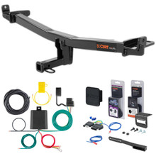 15 - 18 Audi Q3 Curt 1-1/4" Class 2 Trailer Tow Hitch + 5-Flat Wiring Kit Tow Boat/Utility Trailer with Surge Brakes 12148