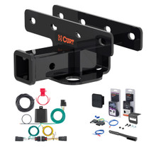 2020 - 2023 Jeep Wrangler JL, diesel Curt 2" Class 3 Trailer Tow Hitch + 5-Flat Wiring Kit Tow Boat/Utility Trailer with Surge Brakes 13564
