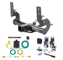 2013 - 2017 Audi Q5 Excluding hybrid Curt 2" Class 3 Trailer Tow Hitch + 5-Flat Wiring Kit Tow Boat/Utility Trailer with Surge Brakes 13136