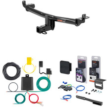 15 - 18 Audi Q3 Quattro Curt 2" Class 3 Trailer Tow Hitch + 5-Flat Wiring Kit Tow Boat/Utility Trailer with Surge Brakes 13238