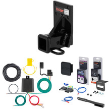 92 - 00 Mitsubishi Montero Curt 2" Class 3 Trailer Tow Hitch + 5-Flat Wiring Kit Tow Boat/Utility Trailer with Surge Brakes 13091