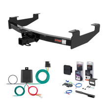 2001 - 2010 GMC Sierra 2500 HD 8' bed, excluding factory receiver, Tommy Gate lift or cab & chassis Curt 2" Class 3 Trailer Tow Hitch + 5-Flat Wiring Kit Tow Boat/Utility Trailer with Surge Brakes 13210