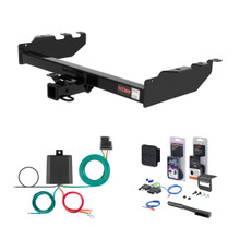 2001 - 2006 GMC Sierra 1500 HD Excluding 10" drop bumper, roll pan bumper or Tommy Gate lift Curt 2" Class 3 Trailer Tow Hitch + 5-Flat Wiring Kit Tow Boat/Utility Trailer with Surge Brakes 13332