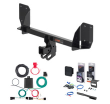 2018 - 2026 Volvo XC60 Curt 2" Class 3 Trailer Tow Hitch + 5-Flat Wiring Kit Tow Boat/Utility Trailer with Surge Brakes 13484
