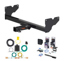 2018 - 2024 Volkswagen Tiguan Curt 2" Class 3 Trailer Tow Hitch + 5-Flat Wiring Kit Tow Boat/Utility Trailer with Surge Brakes 13381
