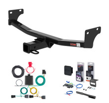 2007 - 2010 Jeep Patriot Curt 2" Class 3 Trailer Tow Hitch + 5-Flat Wiring Kit Tow Boat/Utility Trailer with Surge Brakes 13548