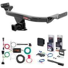 17 - 22 Kia Sportage Curt 2" Class 3 Trailer Tow Hitch + 5-Flat Wiring Kit Tow Boat/Utility Trailer with Surge Brakes 13281